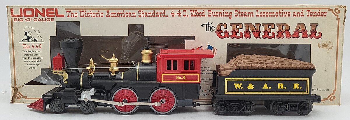 Lionel 6-8701 O Gauge W&ARR General 4-4-0 Steam Locomotive and Tender #3 EX/Box