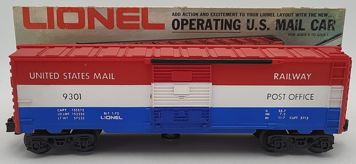 Lionel 6-9301 O Gauge US Mail Operating Boxcar #9301 VG/Box