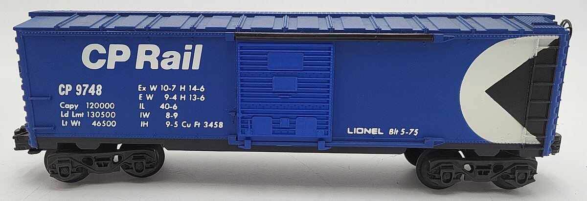 Lionel 6-9748 O Gauge CP Rail Blue Boxcar #9748 VG/Box