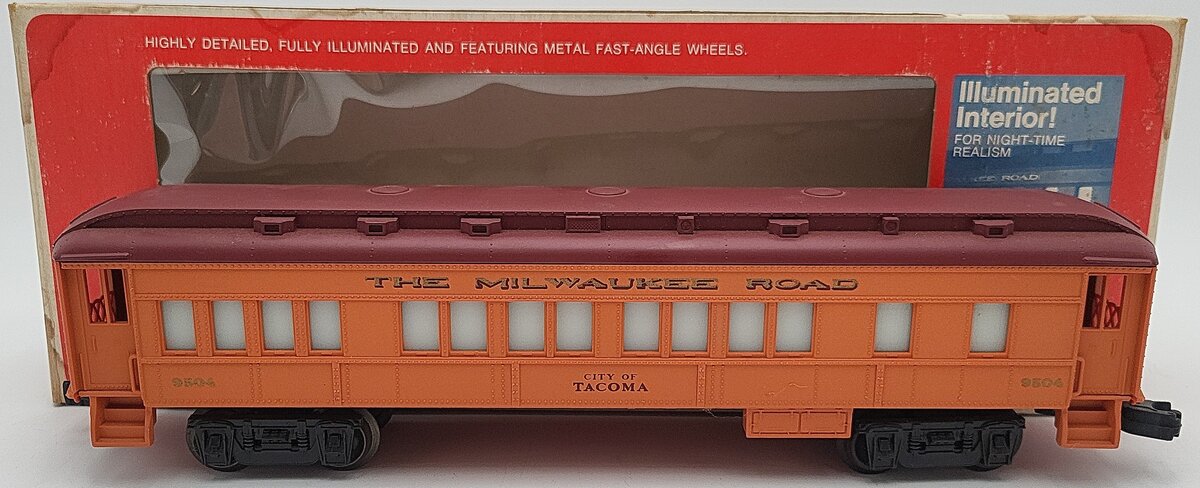 Lionel 6-9504 O Gauge Milwaukee Road "City Of Tacoma" Coach Car #9504 VG/Box