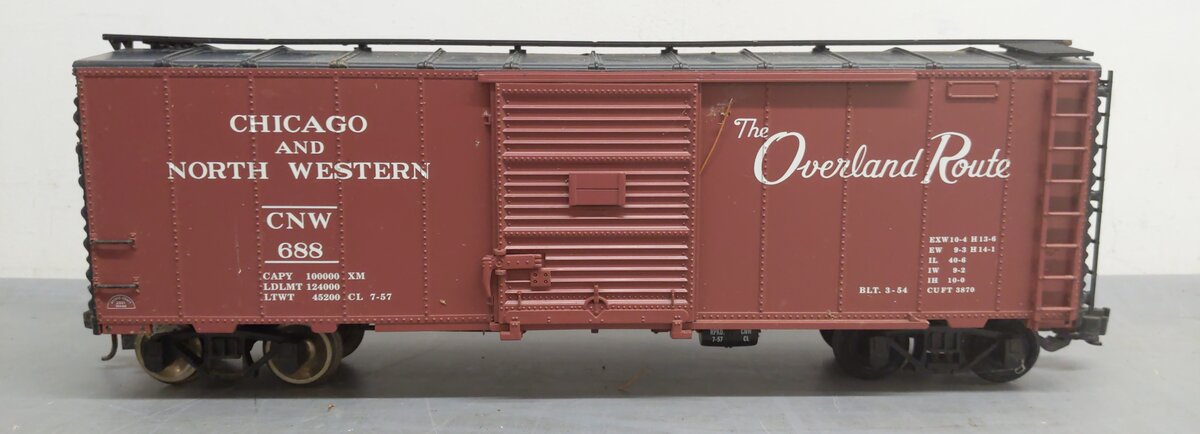 Aristo-Craft 46060-B G Scale Chicago & North Western 40' Steel Boxcar #688 VG