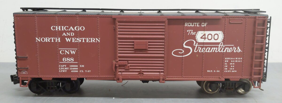 Aristo-Craft 46060-B G Scale Chicago & North Western 40' Steel Boxcar #688 VG