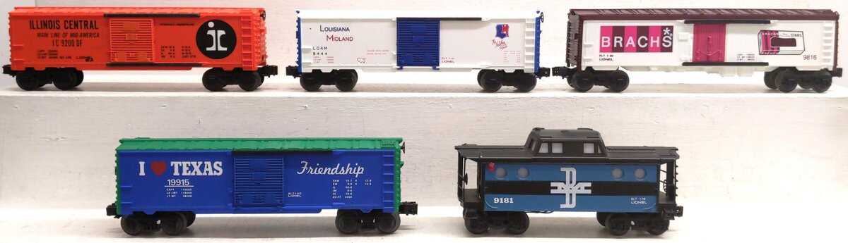 Lionel Assorted O Gauge Freight Cars: 9181, 9200, 9816, 19915, 9444 [5] VG