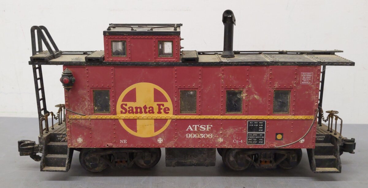 Aristo-Craft 42106 Santa Fe Long Steel Caboose #999506 (Metal Wheels) VG