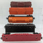 Lionel O gauge Assorted Freight Cars (5): #6437, #6800 #6465, #6142, & #9160