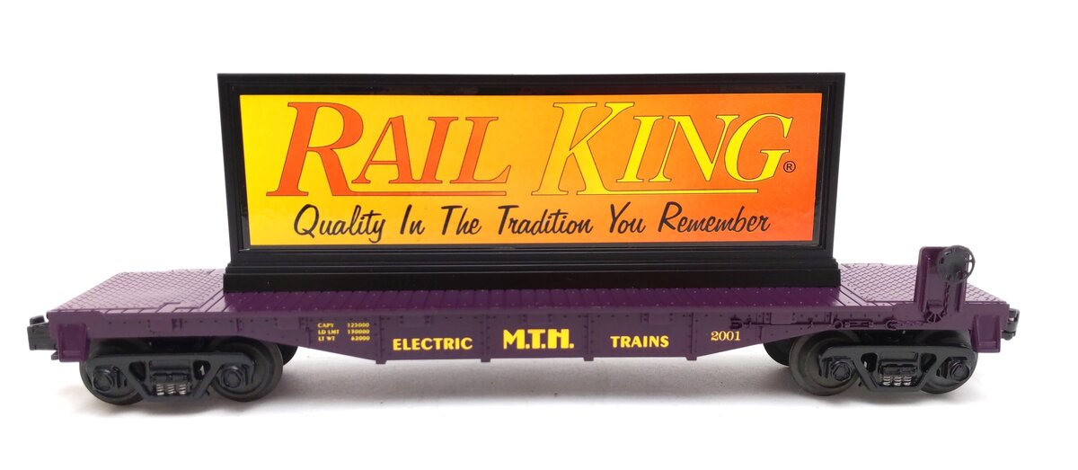 MTH 30-7699 O Gauge MTH Flatcar w/ Railking Billboard NIB