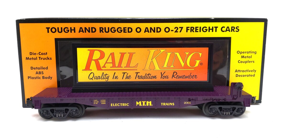 MTH 30-7699 O Gauge MTH Flatcar w/ Railking Billboard NIB