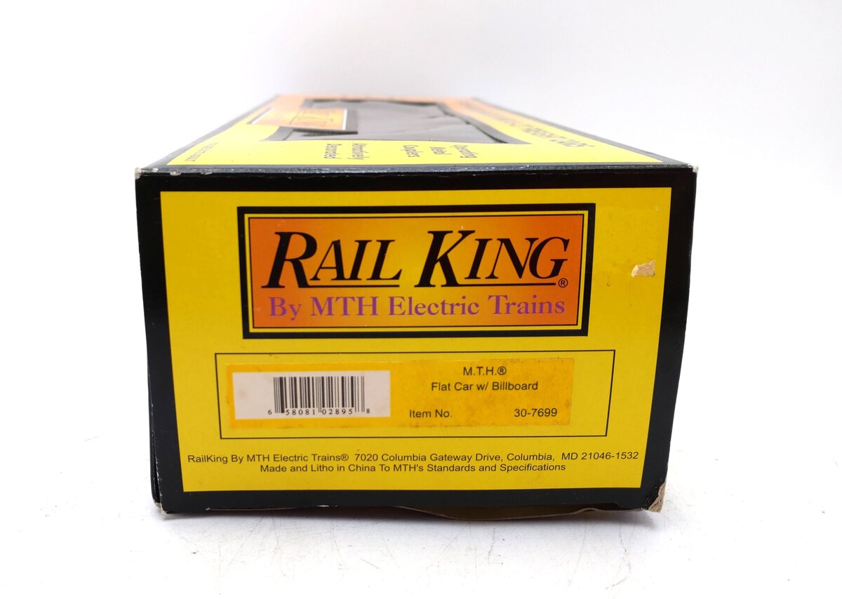 MTH 30-7699 O Gauge MTH Flatcar w/ Railking Billboard NIB