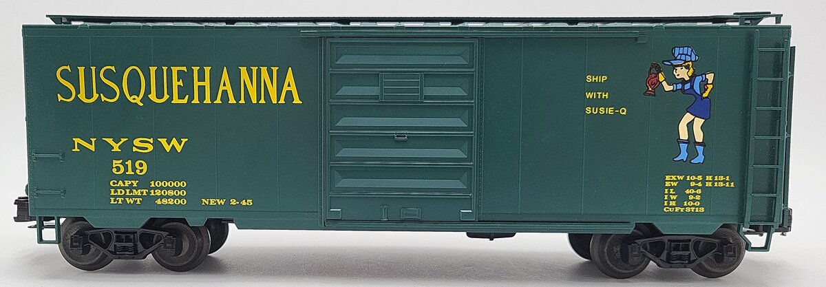 Weaver U2119 O Gauge Susquehanna Boxcar #519 EX