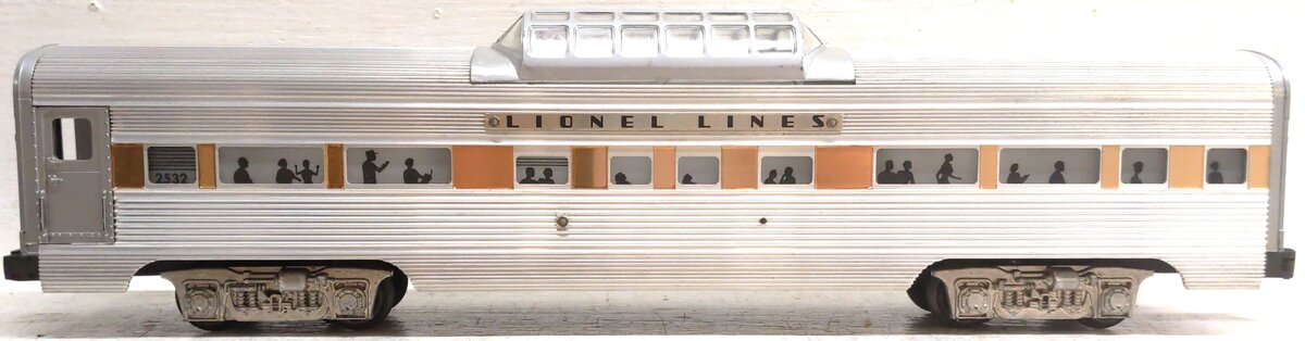 Lionel 2532 Vintage O Lionel Lines Silver Range Aluminum Vista Dome Car VG/Box
