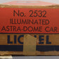 Lionel 2532 Vintage O Lionel Lines Silver Range Aluminum Vista Dome Car VG/Box