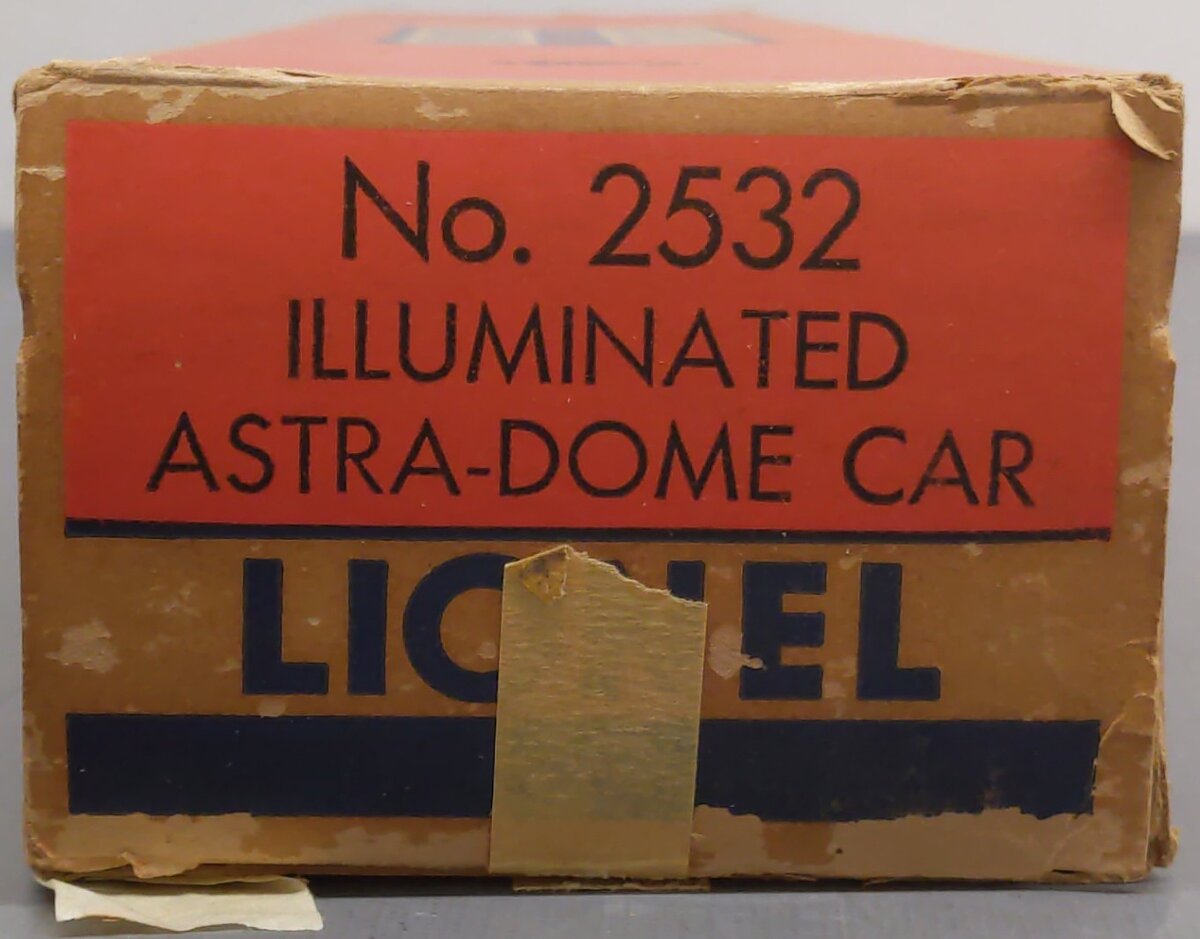 Lionel 2532 Vintage O Lionel Lines Silver Range Aluminum Vista Dome Car VG/Box