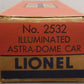Lionel 2532 Vintage O Lionel Lines Silver Range Aluminum Vista Dome Car VG/Box