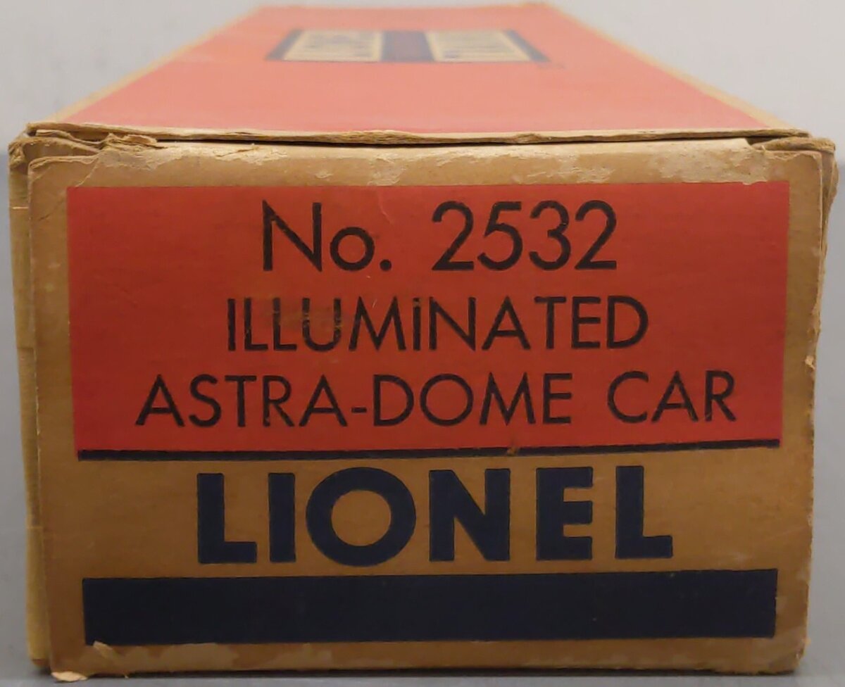 Lionel 2532 Vintage O Lionel Lines Silver Range Aluminum Vista Dome Car VG/Box