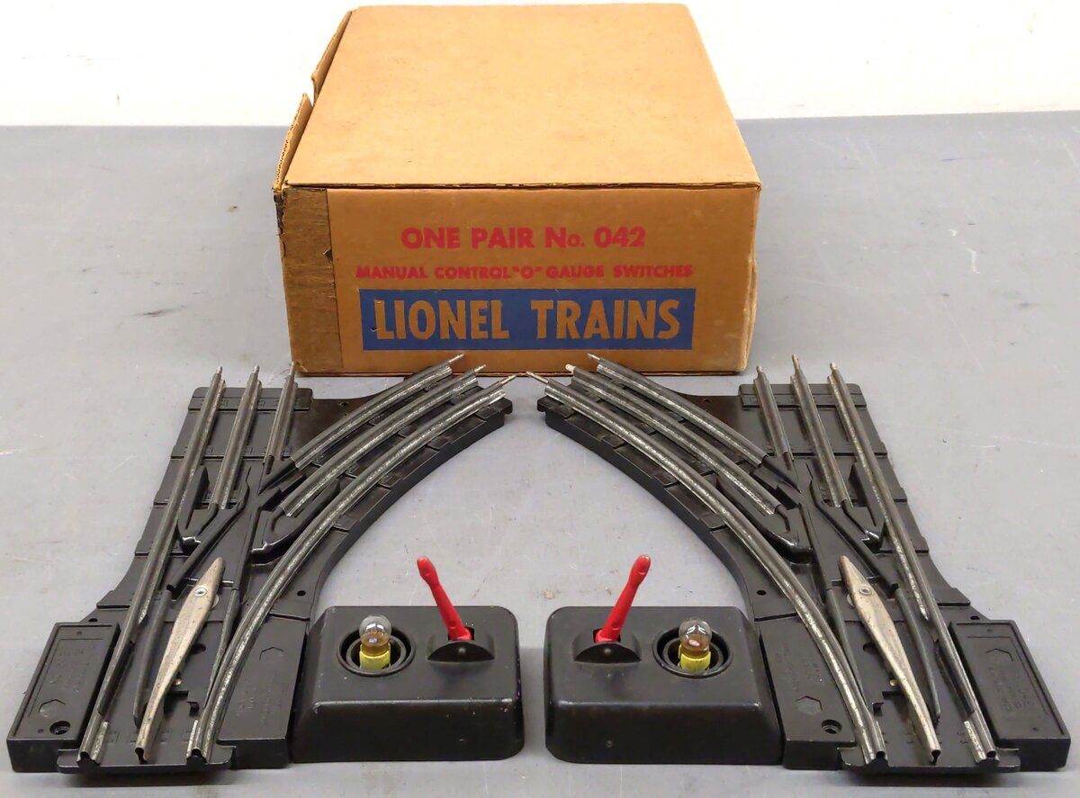 Lionel 042 O Gauge LH/RH Postwar Manual Control Switches VG/Box