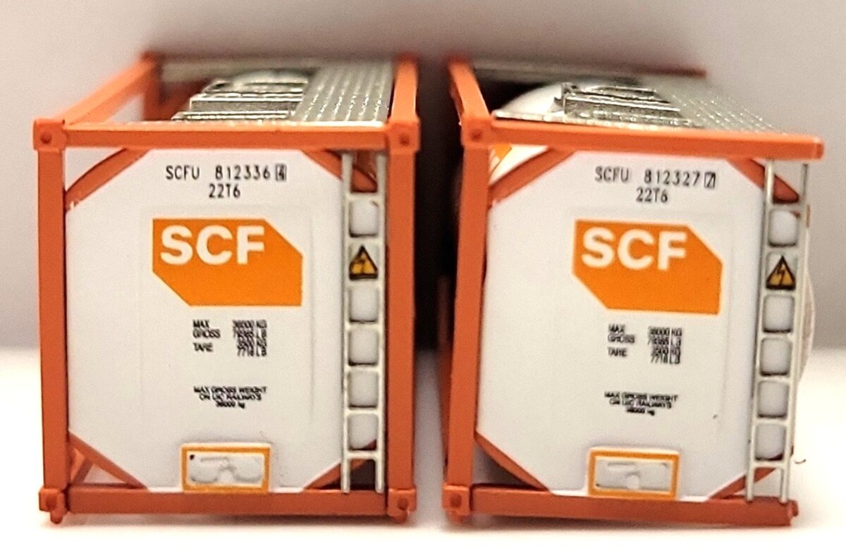 JTC Model Trains 205225 N SCF 20' Standard Tank Container (Pack of 2) EX/Box
