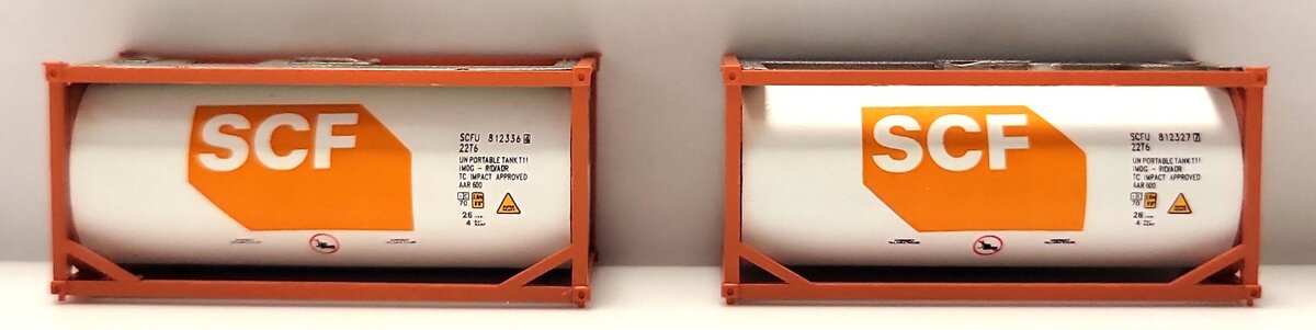 JTC Model Trains 205225 N SCF 20' Standard Tank Container (Pack of 2) EX/Box