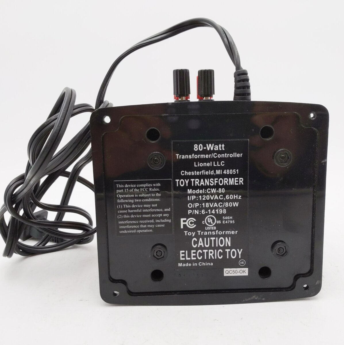 Lionel 6-14198 O CW-80 80 Watt Transformer EX