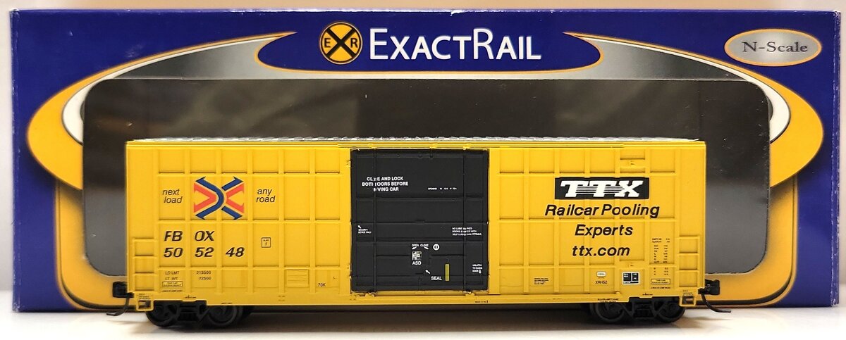 ExactRail EN-50701-1 N TTX Trinity 6275 Cu. Ft. Plug Door Box Car #505248 LN/Box