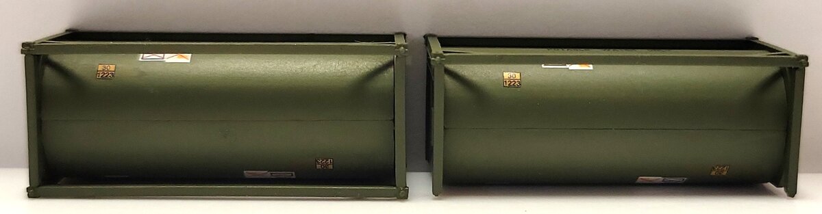 JTC Model Trains 205276 N Military Series 20'''' Std Tank Container (Pack of 2) EX/Box