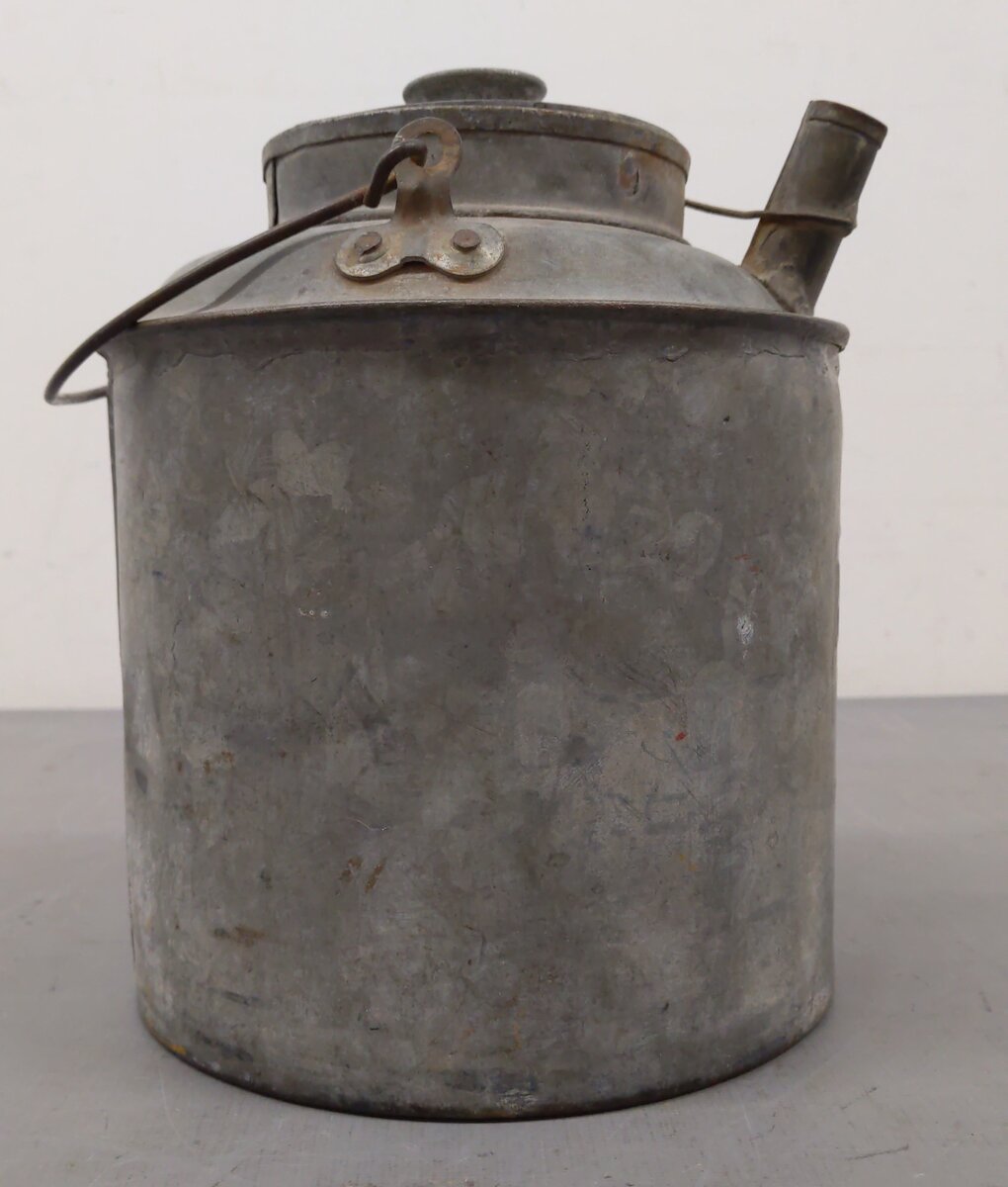 Vintage Burlington Route Railroad Oil Water Kerosene Lamps Can with Lid