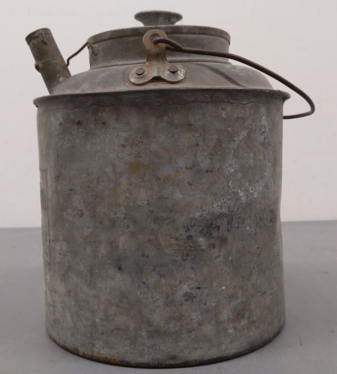 Vintage Burlington Route Railroad Oil Water Kerosene Lamps Can with Lid