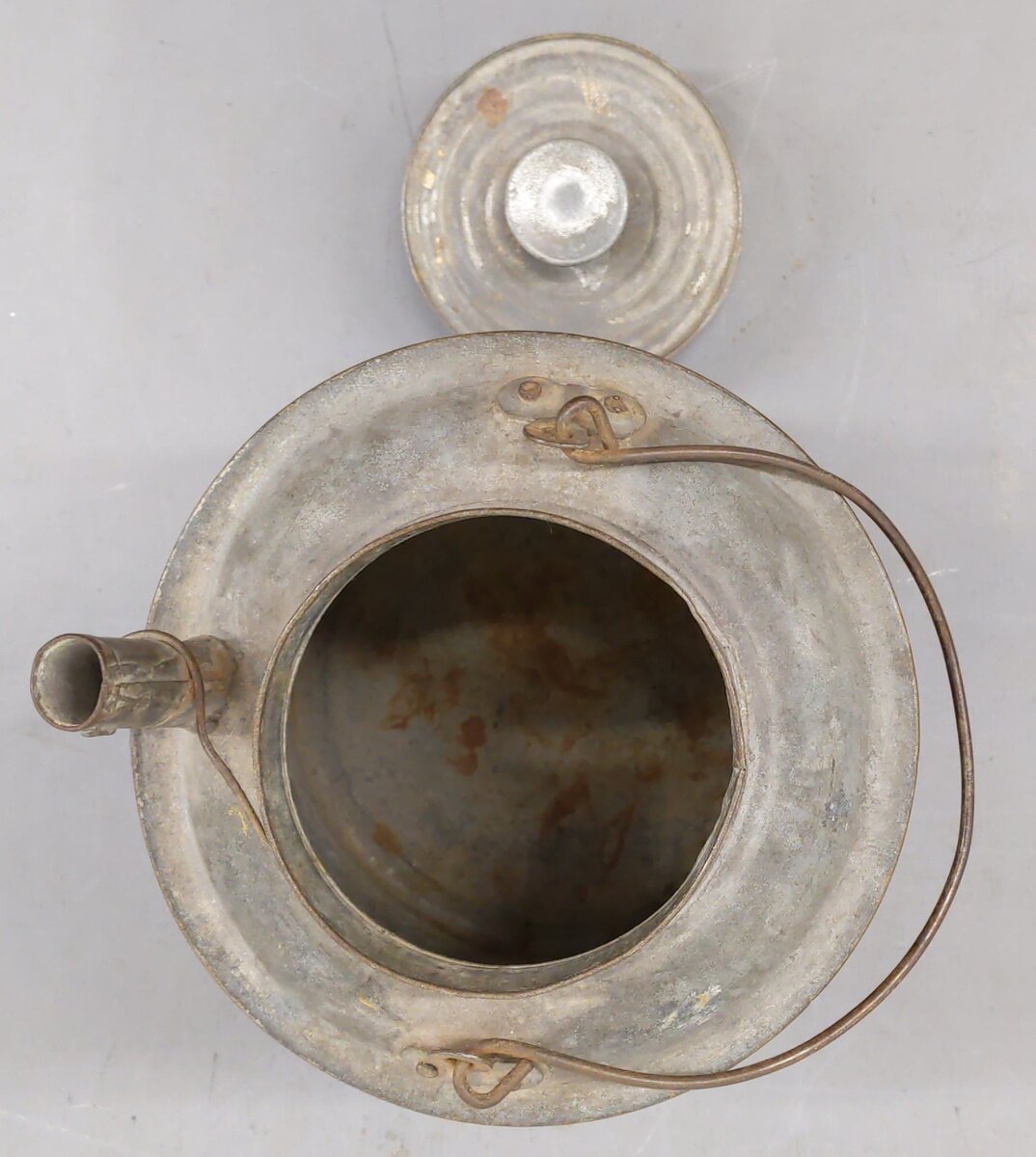 Vintage Burlington Route Railroad Oil Water Kerosene Lamps Can with Lid