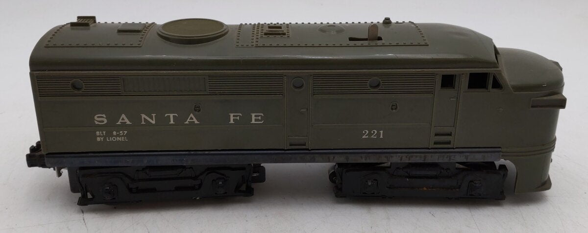 Lionel 221 Vintage O Santa Fe Olive Drab Alco A Diesel Locomotive VG