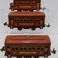 Lionel 529S Vintage O Prewar Terra Cotta Passenger Car Set: 529, 529, 530 (3) VG