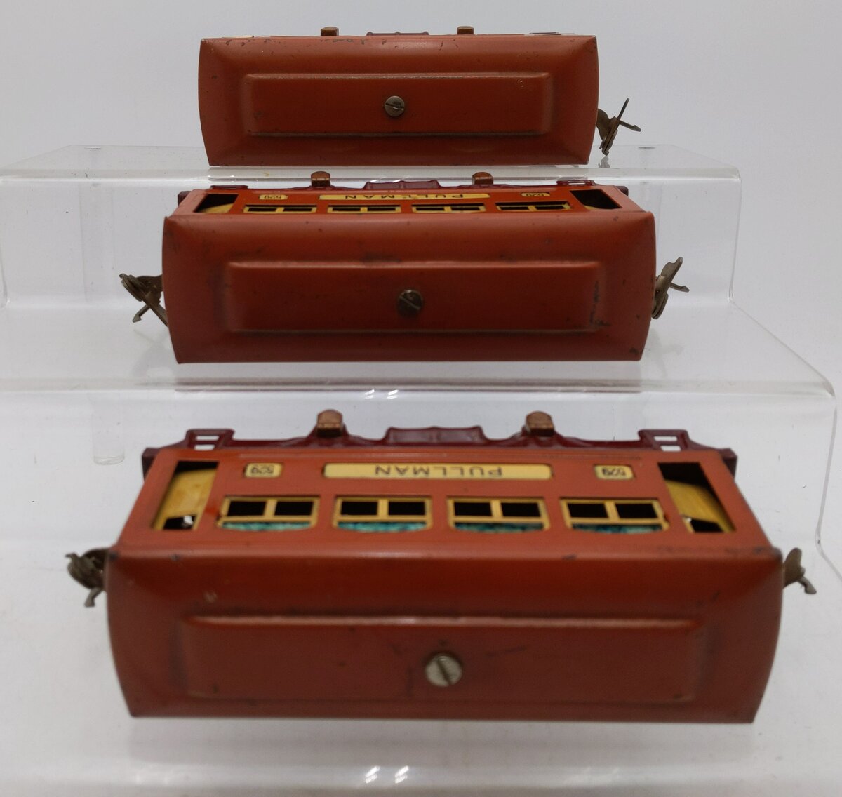 Lionel 529S Vintage O Prewar Terra Cotta Passenger Car Set: 529, 529, 530 (3) VG