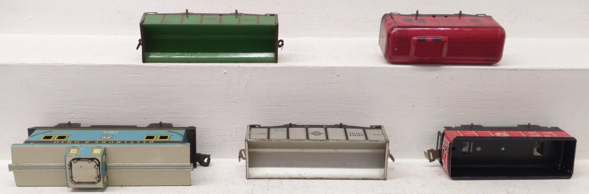 Haffner/Marx Vintage O Tin Plate Freight Cars #81932,91876,91876,C514,91257 [5] VG