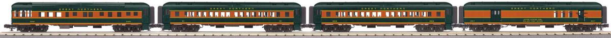 MTH 30-69360 O Gauge Great Northern 60' Madison Passenger Cars (Set of 4) LN/Box