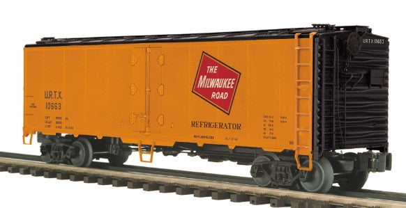 MTH 20-94600 O Gauge Milwaukee Road 40' Steel sided Reefer Car #10663 LN/Box