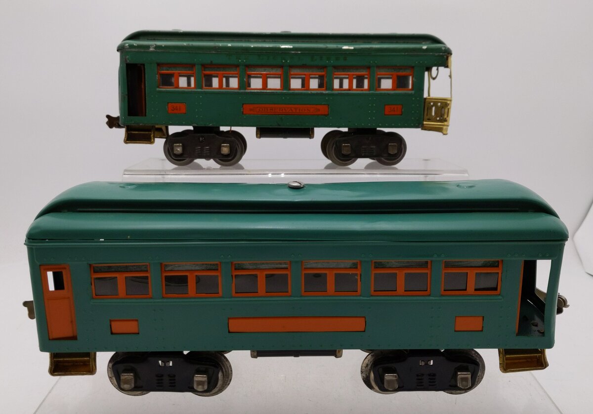 Lionel 341 Vintage Standard Gauge Prewar Observation Cars