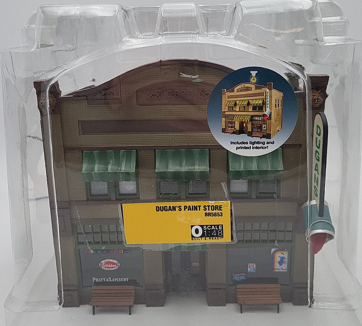 Woodland Scenics BR5853 O Scale Built-&-Ready Dugan's Paint Store Building EX/Box