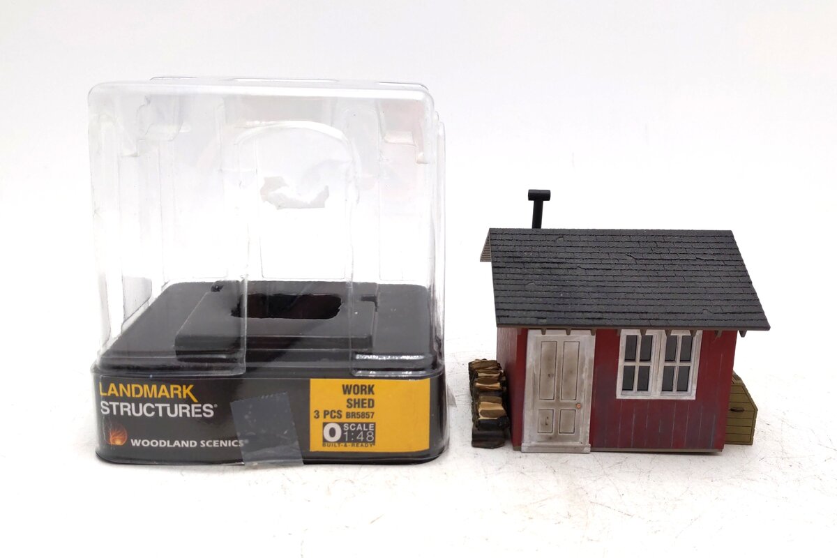 Woodland Scenics BR5857 O Scale Built-&-Ready Work Shed Building EX/Box