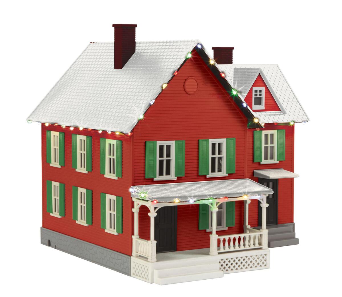 MTH 30-90522 O Scale Farm House w/Operating Christmas Lights LN/Box