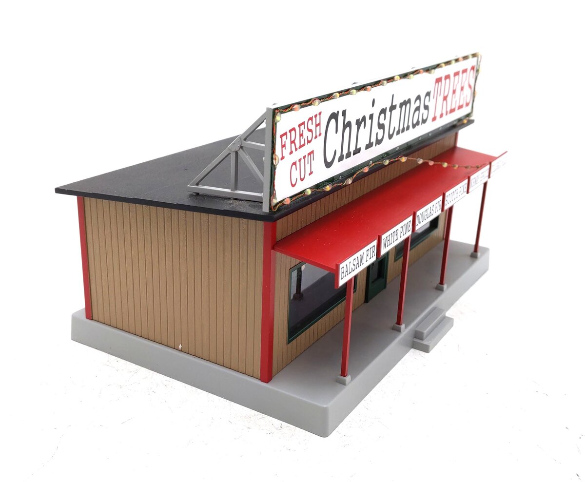 MTH 30-90577 O Christmas Trees Road Side Stand with Operating Christmas Lights EX/Box