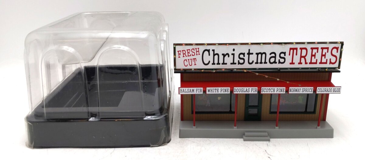 MTH 30-90577 O Christmas Trees Road Side Stand with Operating Christmas Lights EX/Box