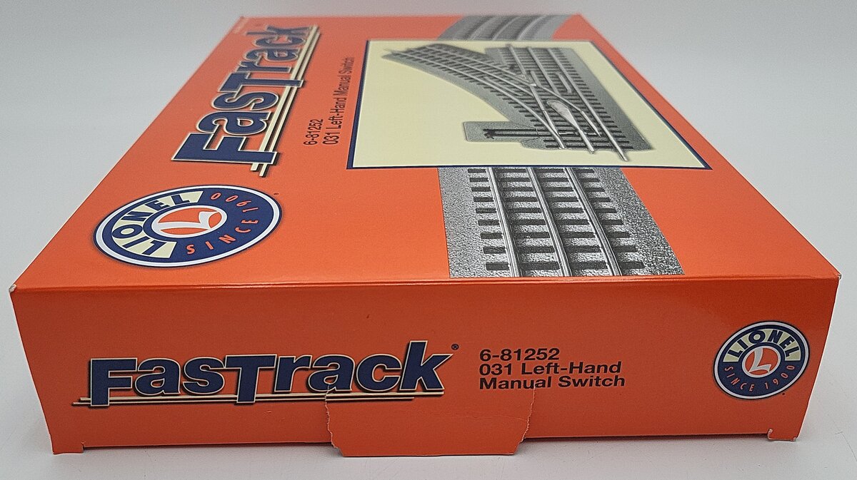 Lionel 6-81252 O-31 Manual Left Hand FasTrack Switch Turnout EX/Box