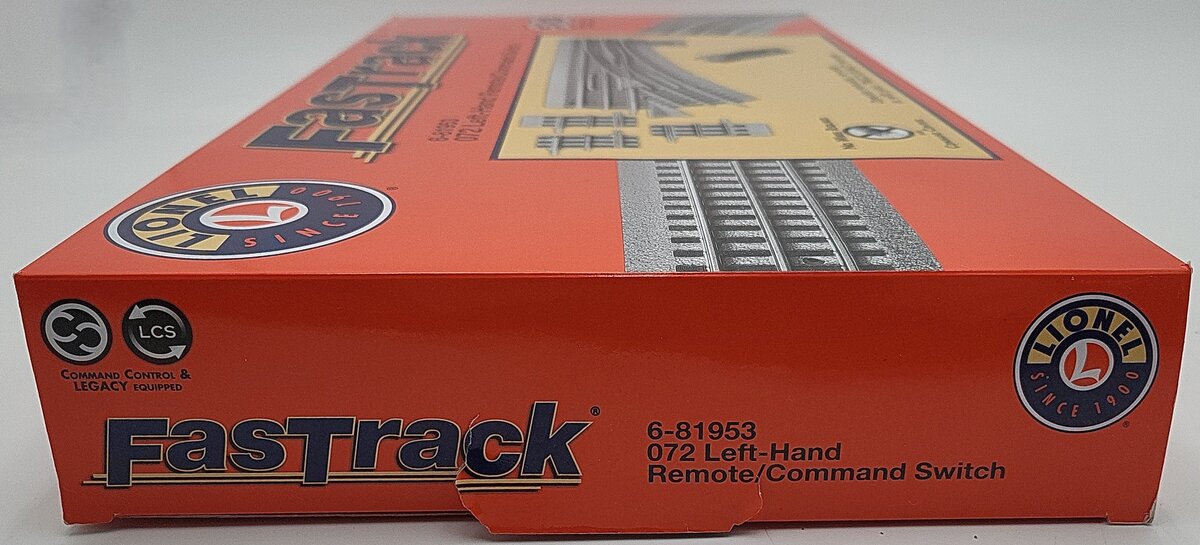 Lionel 6-81953 O-72 Left Hand Remote Fastrack Switch Turnout EX/Box