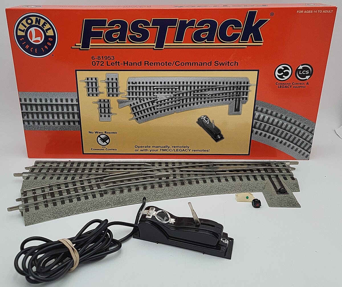 Lionel 6-81953 O-72 Left Hand Remote Fastrack Switch Turnout EX/Box