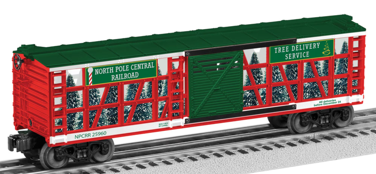 Lionel 6-25960 O North Pole Central Tree Delivery Transparent Boxcar #25960 LN/Box