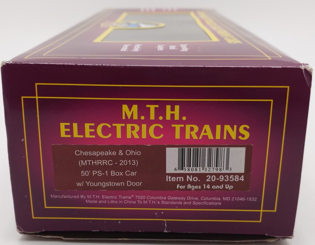 MTH 20-93584 Chesapeake & Ohio 50' PS-1 Box Car w/Youngstown Door #21299 EX/Box