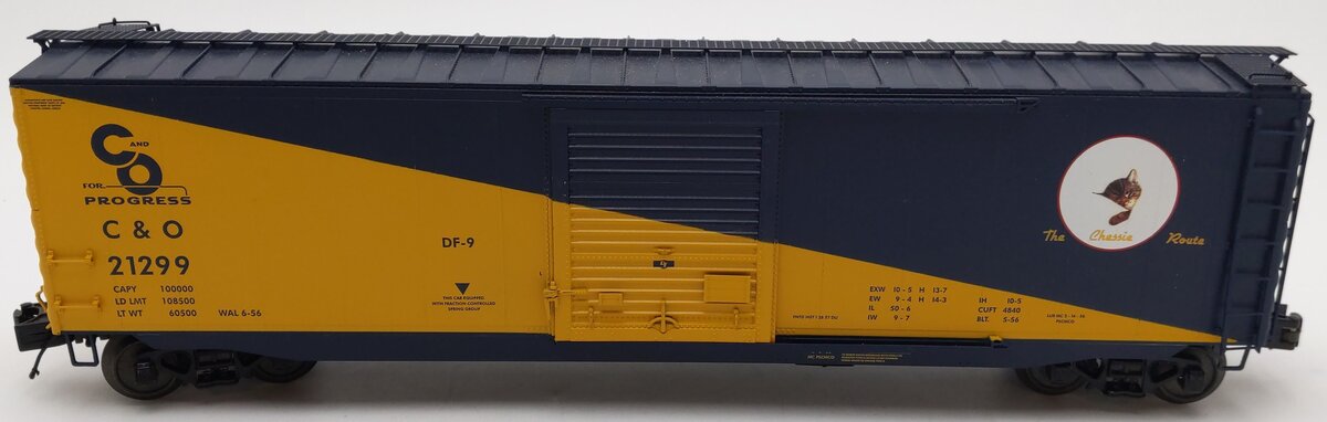 MTH 20-93584 Chesapeake & Ohio 50' PS-1 Box Car w/Youngstown Door #21299 EX/Box