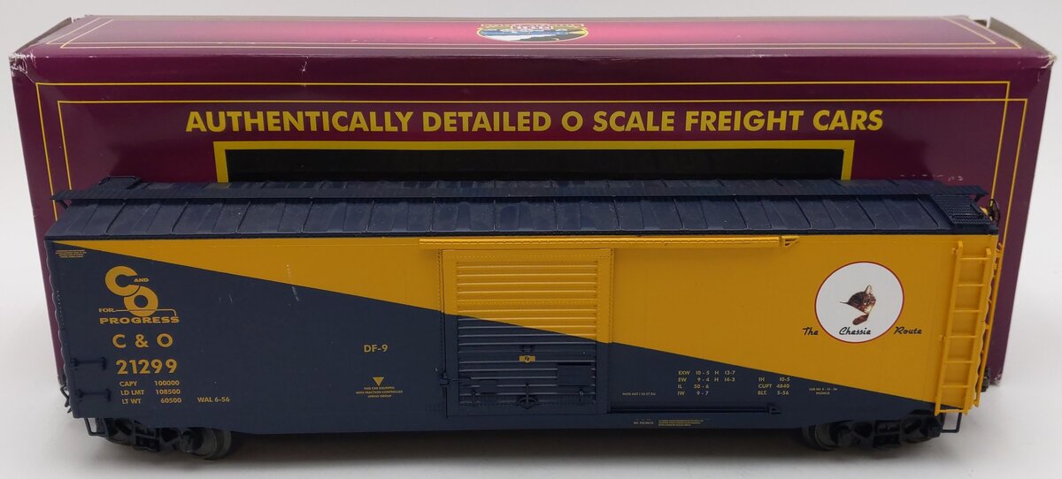 MTH 20-93584 Chesapeake & Ohio 50' PS-1 Box Car w/Youngstown Door #21299 EX/Box
