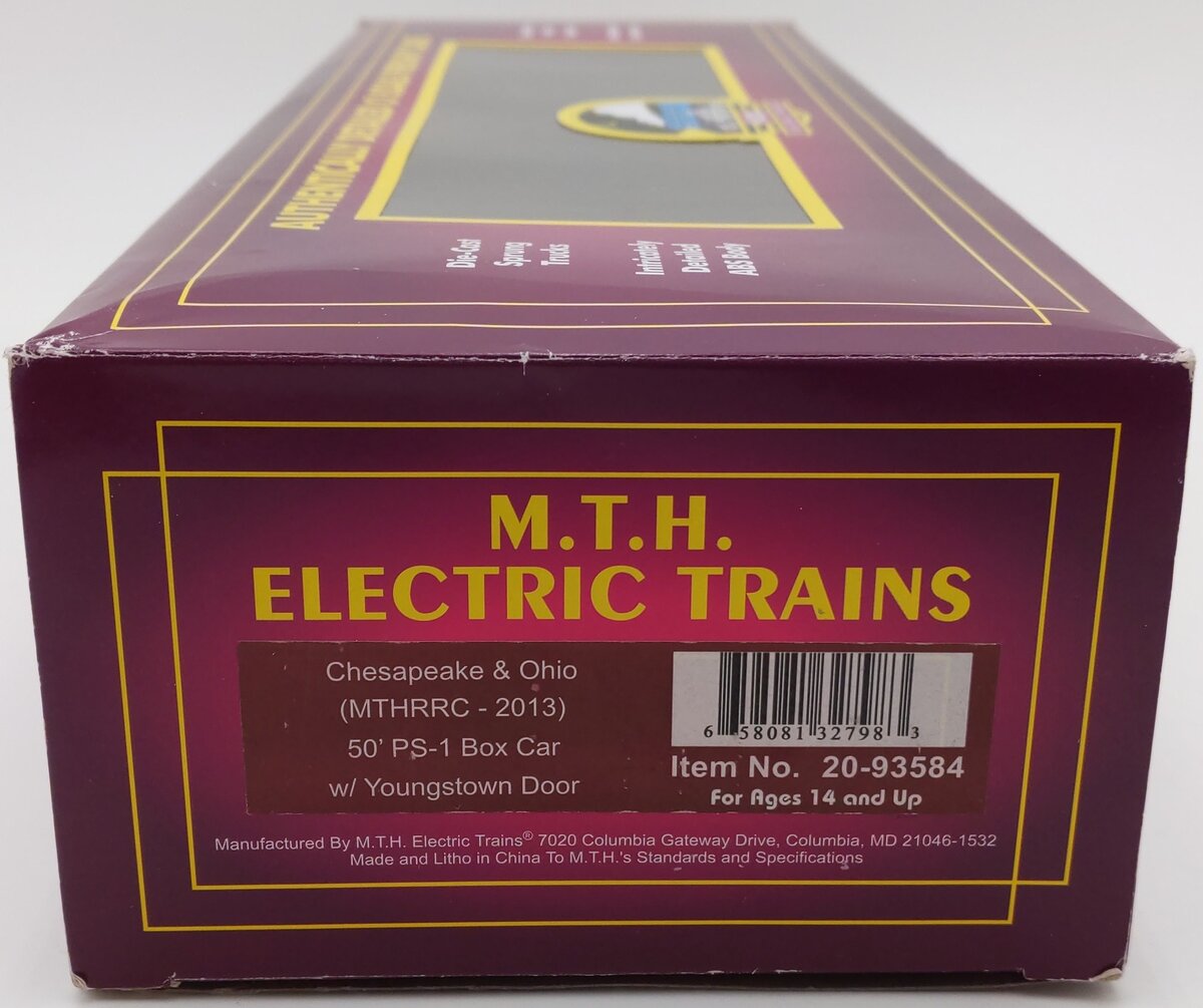 MTH 20-93584 Chesapeake & Ohio 50' PS-1 Box Car w/Youngstown Door #21299 EX/Box
