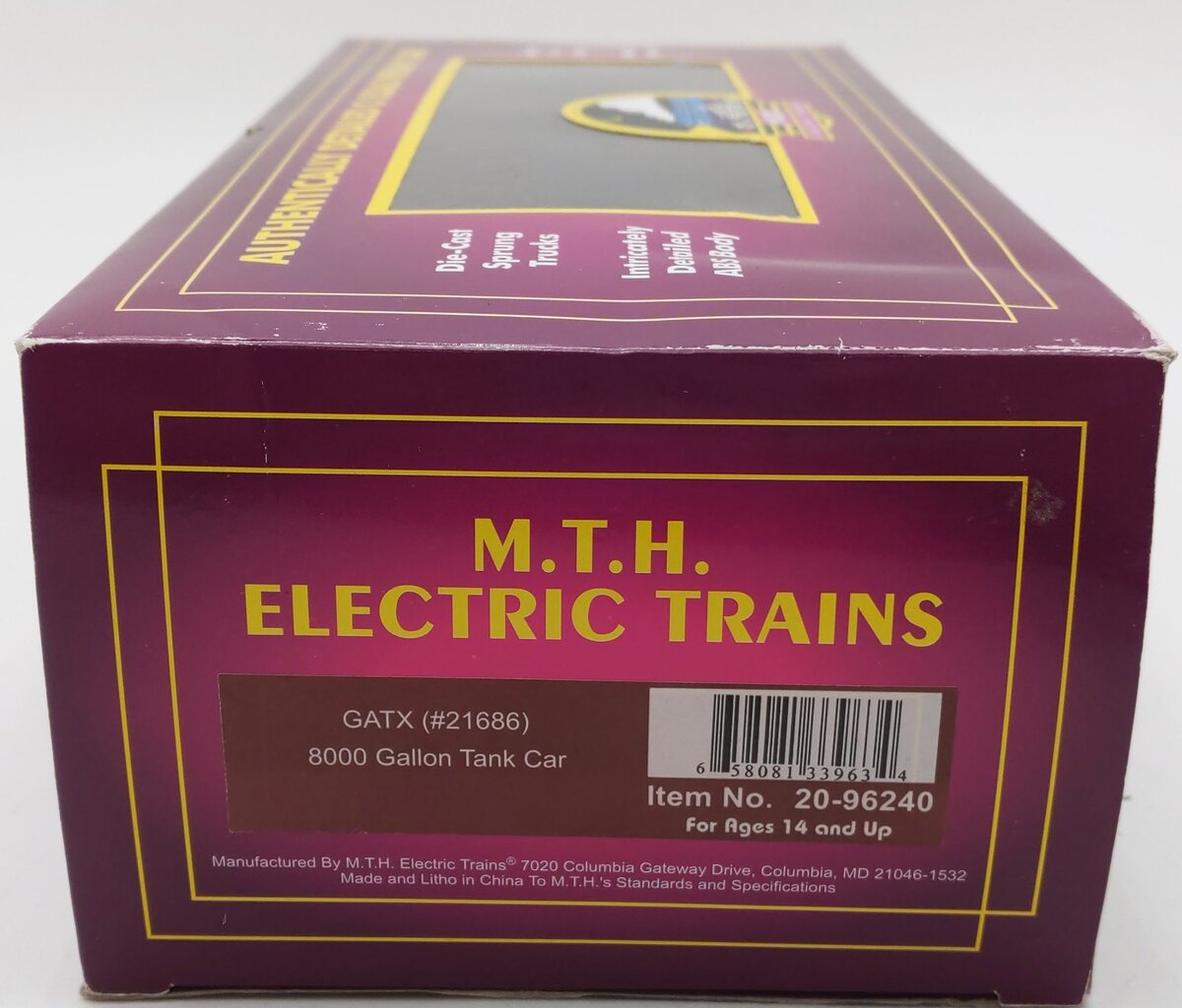 MTH 20-96240 O Gauge GATX 8K Gallon Tank Car #21680 EX/Box