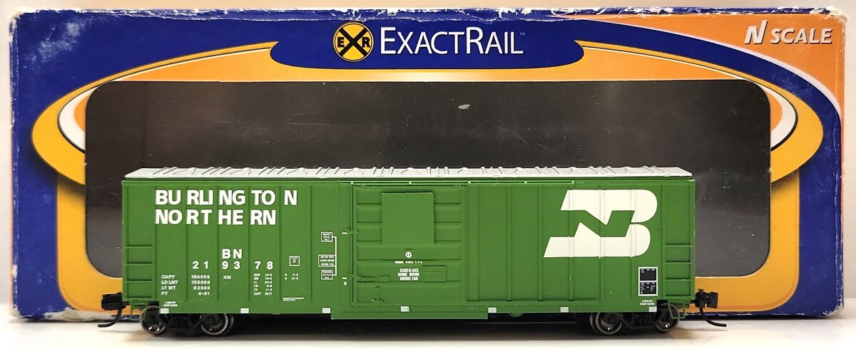 ExactRail EN-51301-6 N Burlington Northern Evans 5277 Single Door Boxcar #219378 LN/Box