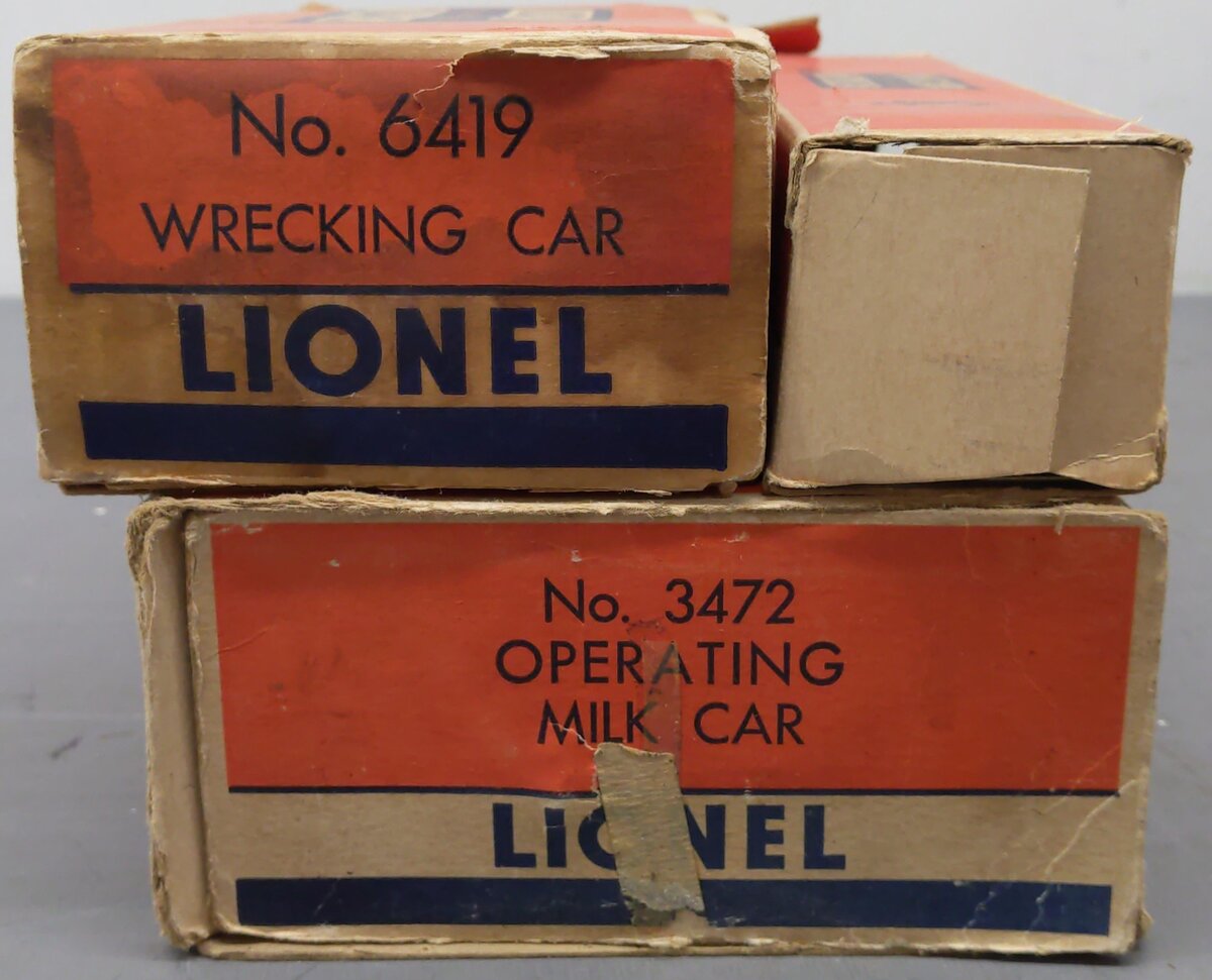 Lionel Vintage O Gauge 6419 & 6462 Freight Cars & Operating Milk Car [3] VG/Box